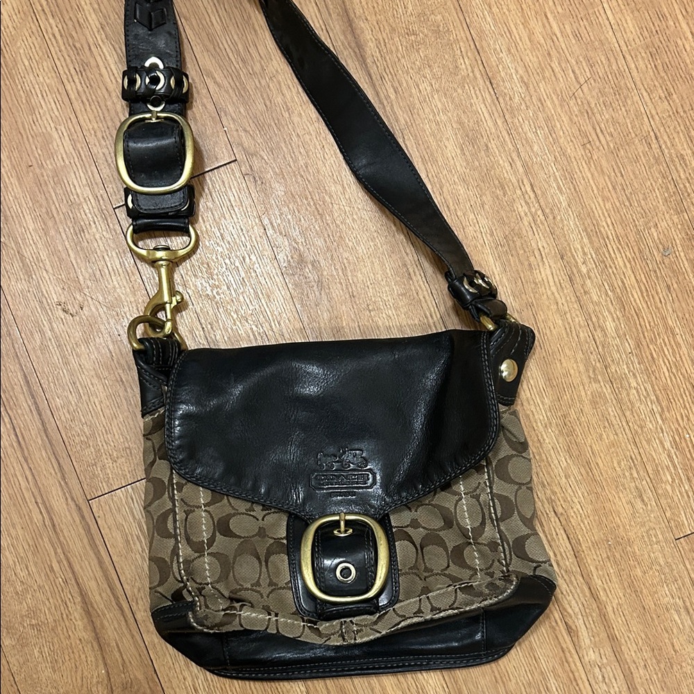 Coach Black and Tan Crossbody Bag